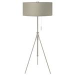 Aiden Adjustable Floor Lamp - Nickel / Taffeta Toast