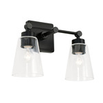 Rory Bathroom Vanity Light - Matte Black / Clear