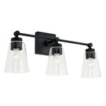 Rory Bathroom Vanity Light - Matte Black / Clear