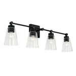 Rory Bathroom Vanity Light - Matte Black / Clear