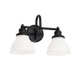 Baxter Bathroom Vanity Light - Matte Black / Milk Glass