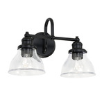 Baxter Bathroom Vanity Light - Matte Black / Clear