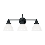 Baxter Bathroom Vanity Light - Matte Black / Milk Glass