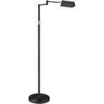 Contemporary Swing Arm Floor Lamp - Black / Polished Chrome
