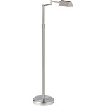 Contemporary Swing Arm Floor Lamp - Satin Nickel