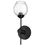 Abii Wall Sconce - Matte Black / Clear / Clear