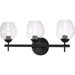 Abii Bathroom Vanity Light - Matte Black / Clear / Clear