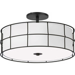 Alcala Semi-Flush Ceiling Light - Matte Black / Frosted