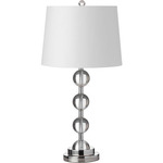Crystal Table Lamp - Polished Chrome / White