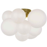 Miles Semi Flush Ceiling Light - Aged Brass / Frosted