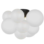 Miles Semi Flush Ceiling Light - Matte Black / Frosted