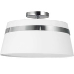 Symphony Semi Flush Ceiling Light - Polished Chrome / White
