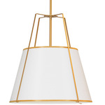 Trapezoid Large Tapered Pendant - Gold / White