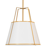 Trapezoid Tapered Pendant - Gold / White