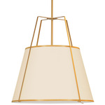 Trapezoid Large Tapered Pendant - Gold / Cream
