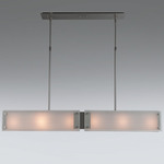 Textured Glass Linear Pendant - Beige Silver / Frosted Strata