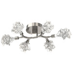 Blossom Semi Flush Ceiling Light - Beige Silver / Clear