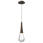 Raindrop Pendant - Flat Bronze / Clear