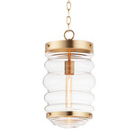 Newport Pendant - Satin Brass / Clear