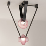 Etat-des-Lieux 2C Pendant - Black / Frosted Pink