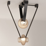 Etat-des-Lieux 2C Pendant - Black / Frosted Amber