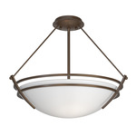 Presidio Tryne Semi Flush Ceiling Light - Bronze / Opal