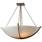 Compass Semi Flush Ceiling Light - Dark Smoke / Opal