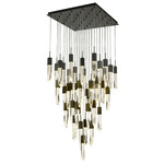 Aspen Square Multi Light Pendant - Black / Seeded Crystal