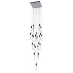 Aspen Square Multi Light Pendant - Chrome / Clear Crystal