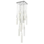 Glacier Square Multi Light Pendant - Chrome / Clear