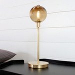 Stem 1X Table Lamp - Brushed Brass / Transparent Olivin