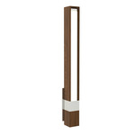 Tie Stix Vertical Vanity Wall Light 29 Inch - Overstock - Satin Nickel / Wood Walnut