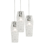 Candace 3 Light Round Pendant - Satin Nickel / Clear