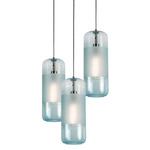 Hermosa Round Multi-Light Pendant - Satin Nickel / Aqua