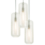 Hermosa Round Multi-Light Pendant - Satin Nickel / Swirl