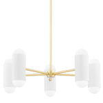 Kira Chandelier - Aged Brass / White