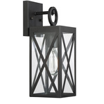 Brentwood Outdoor Wall Sconce - Black / Clear