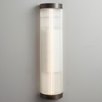 Pillar Wide Wall Sconce - Weathered Brass / Clear