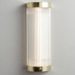 Pillar Wide Wall Sconce - Polished Brass / Clear