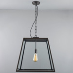 Quad Damp Pendant - Weathered Brass / Clear