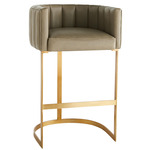 Tatum Counter / Bar Stool - Antique Brass / Morel Leather