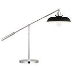 Wellfleet Wide Desk Lamp - Polished Nickel / Midnight Black