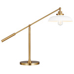 Wellfleet Wide Desk Lamp - Burnished Brass / Matte White