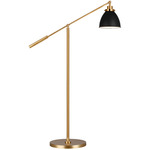 Wellfleet Dome Floor Lamp - Burnished Brass / Midnight Black