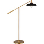 Wellfleet Wide Floor Lamp - Burnished Brass / Midnight Black