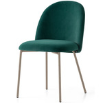 Tuka Tubular Base Chair - Matte Taupe Metal/ Forest Green Velvet