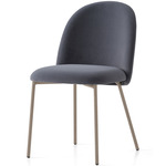 Tuka Tubular Base Chair - Matte Taupe Metal/ Grey Velvet