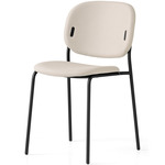 Yo! Tubular Base Upholstered Chair - Matte Black / Plain Sand