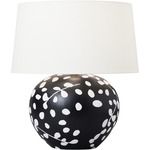 Nan Table Lamp - White Leather / Black Leather / White Linen