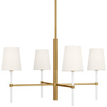 Monroe Chandelier - Burnished Brass / White Linen